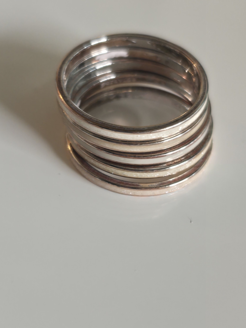 Stacked Silver Tone Women's Rings